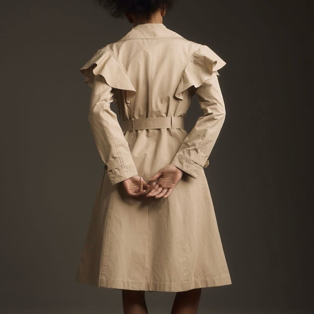 Anthropologie | Ruffled Trench Coat | Size: XS - Picture 2 of 4